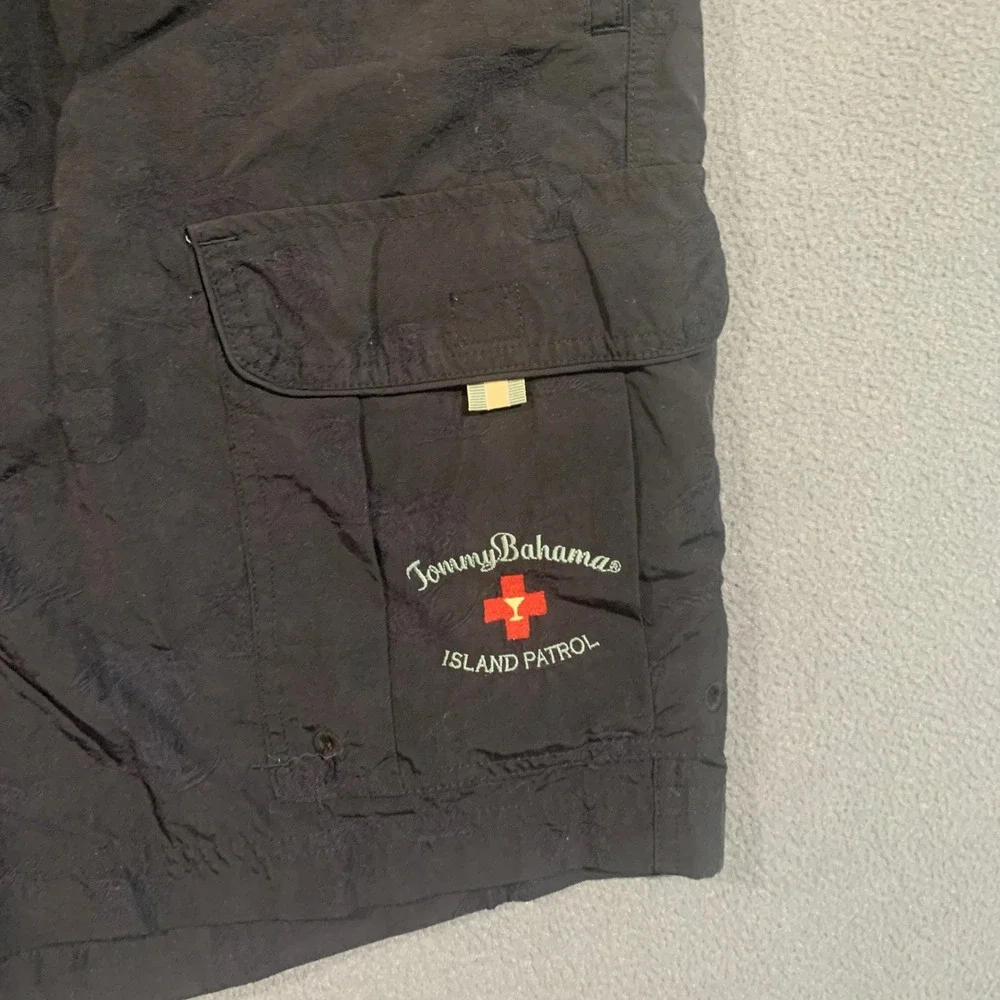 Tommy Bahama Swim Trunks Mens‎ XL Black Palm Jacquard Drawstring